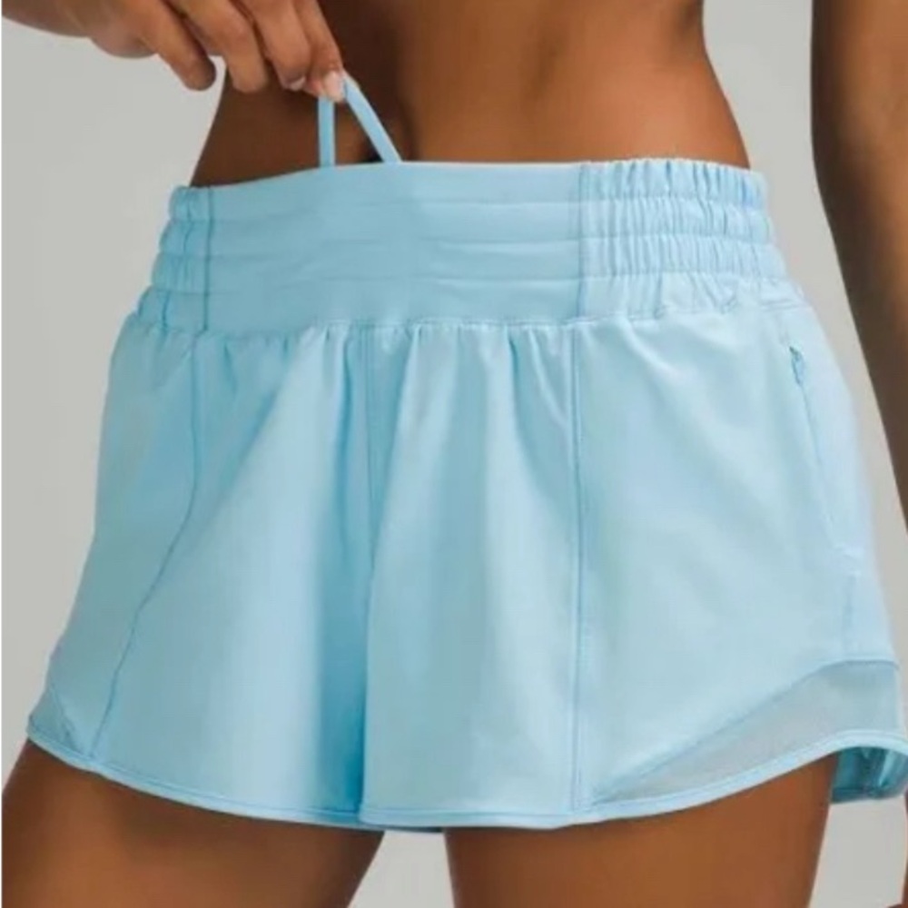 Light Blue Lululemon Hotty Hot Shorts